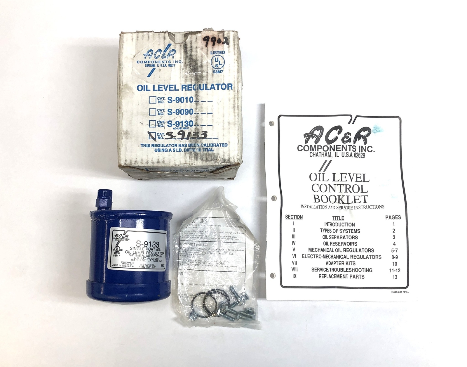 AC&R Components Single Port Adjustable Oil Level Regulator S-9133 NOS