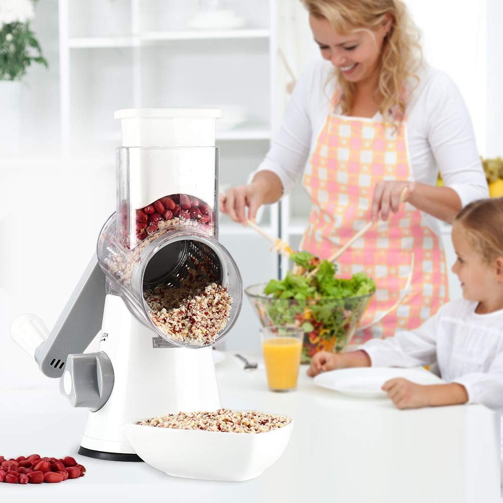 Ourokhome Rotary Cheese Grater Hand Crank, 4.72″L x 3.54″W x 9.45″H, A-White