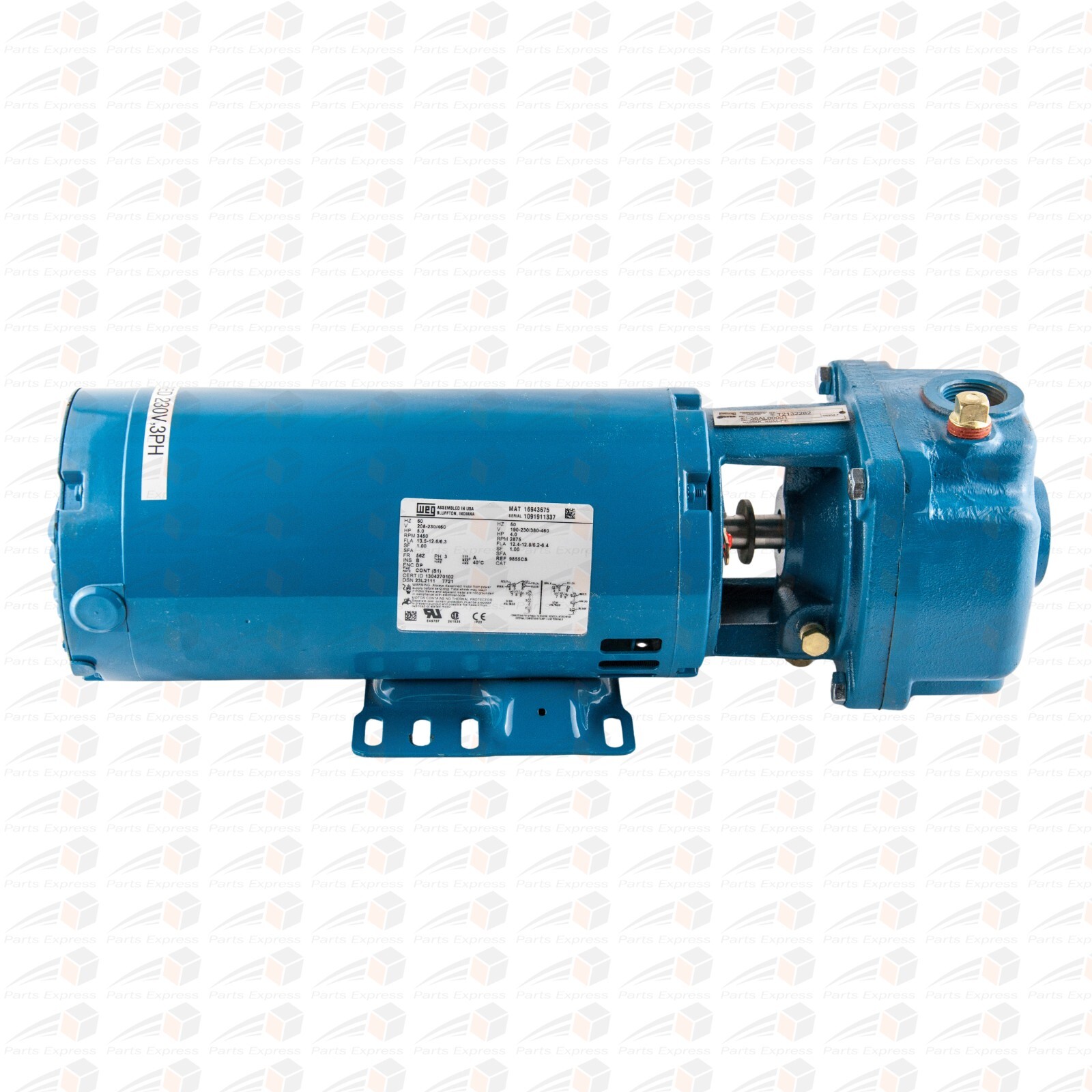 BURKS WATER PUMP# 350CS9M-FE, 5HP, 32.5 GPM, 3-PHASE, 208/230/460V, RPM 3450
