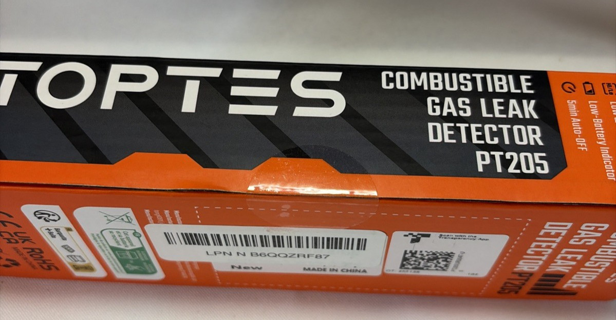 TOPTES PT205 Natural Gas Detector with Audible & Visual Alarm, Gas Leak Detector