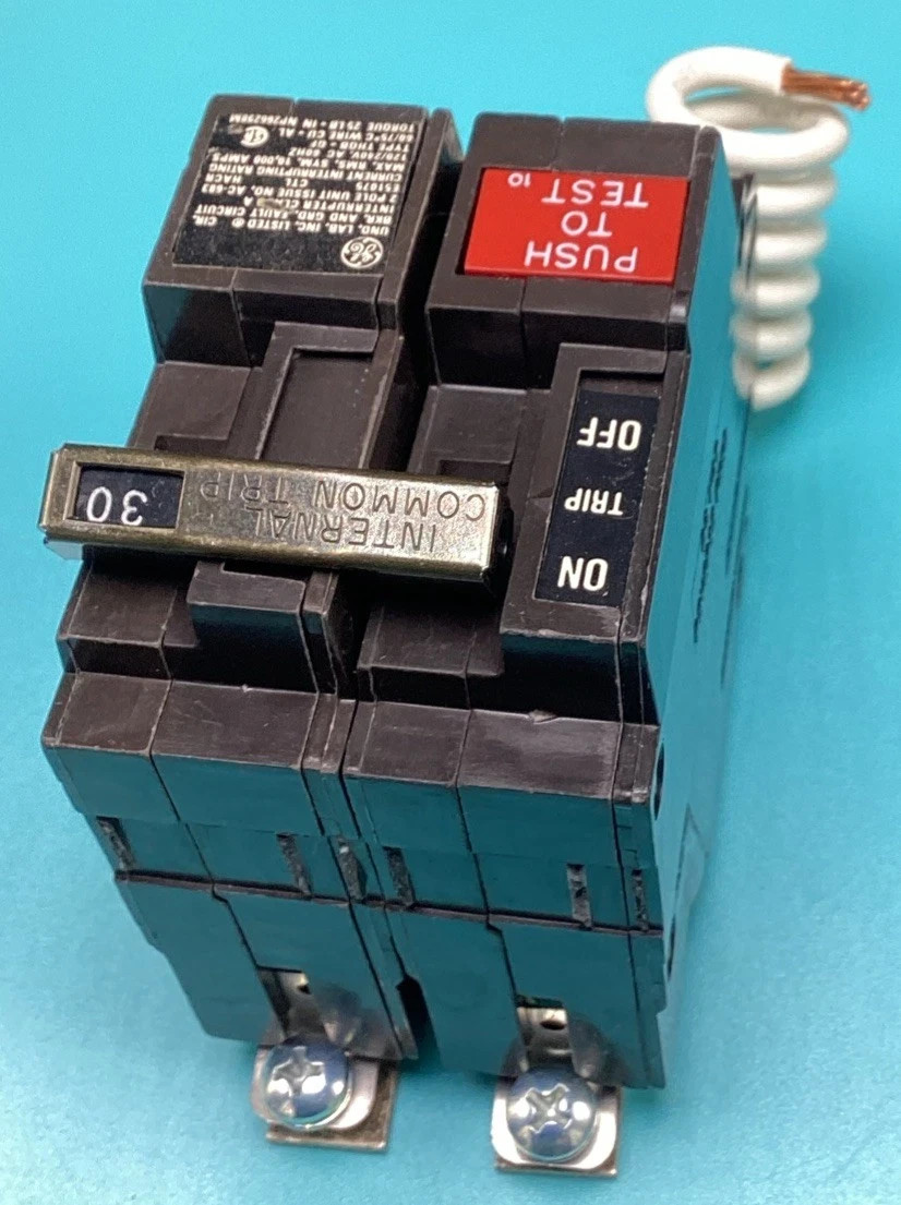 GE THQB2130GF 30 Amp 2 Pole 120/240V GFCI Bolt On Ground Fault Circuit breaker