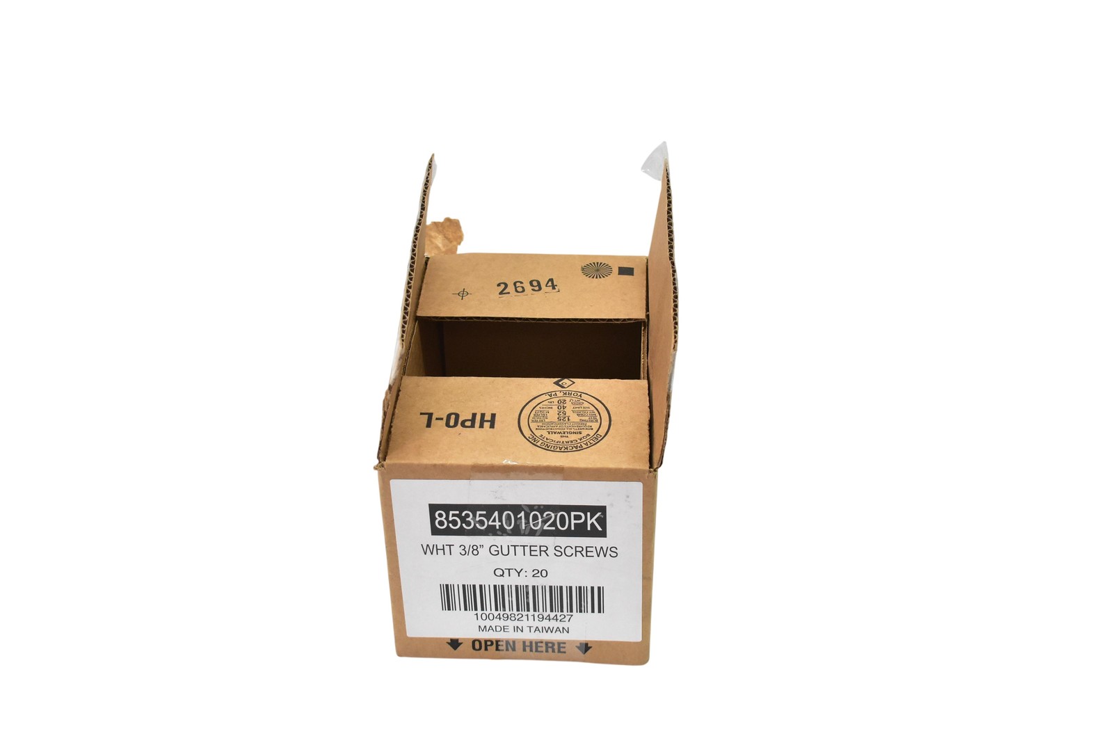 Lot of 400 Amerimax Gutter Screws White #8 x 3/8″ 20/Pack Phillips Pan Head