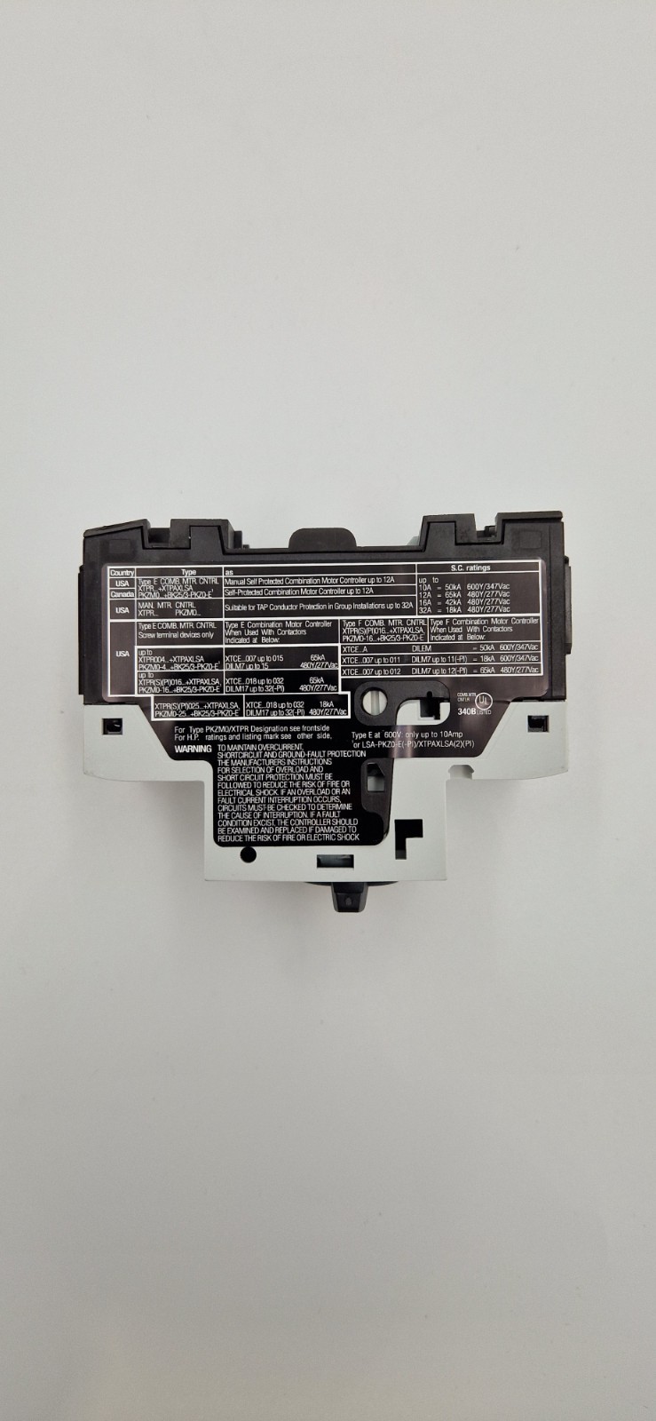 EATON Thermal Magnetic Circuit Breaker Motor Protect PKZM0-12 3p 8-12A US New