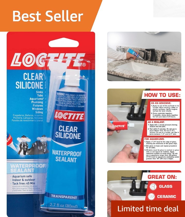 Professional Clear Silicone Sealant – Fast-Curing Waterproof Formula, 2.7 Oz