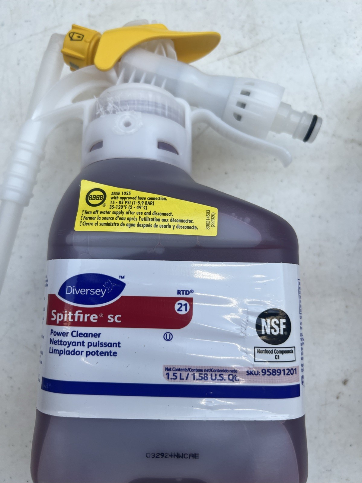 2 BottleS Diversey 95891201 Spitfire SC RTD 21 Power Cleaner 1.5L EACH