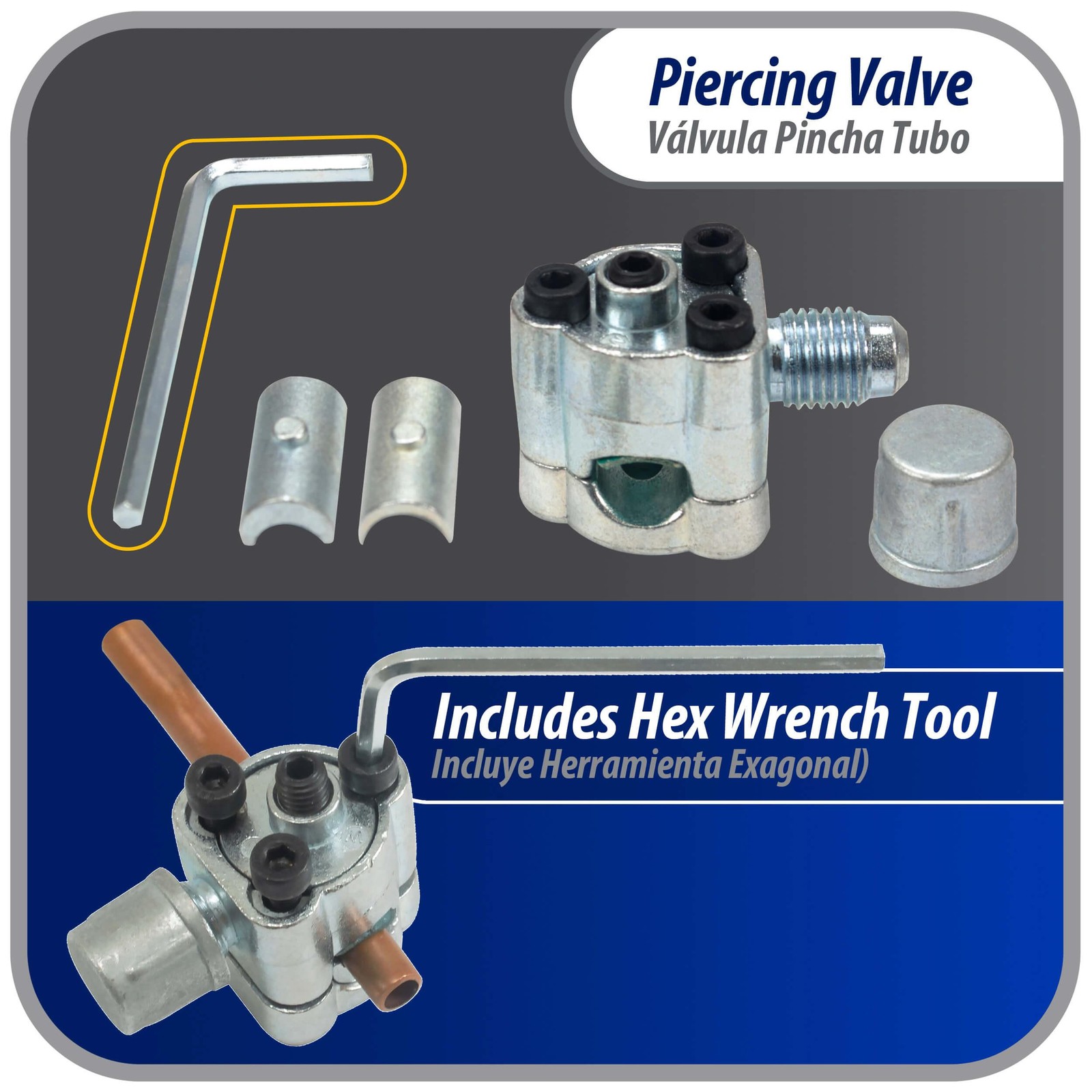 Appli Parts APT-PV210 1/4, 5/16, 3/8 in Bullet Piercing Valve kit with tube size