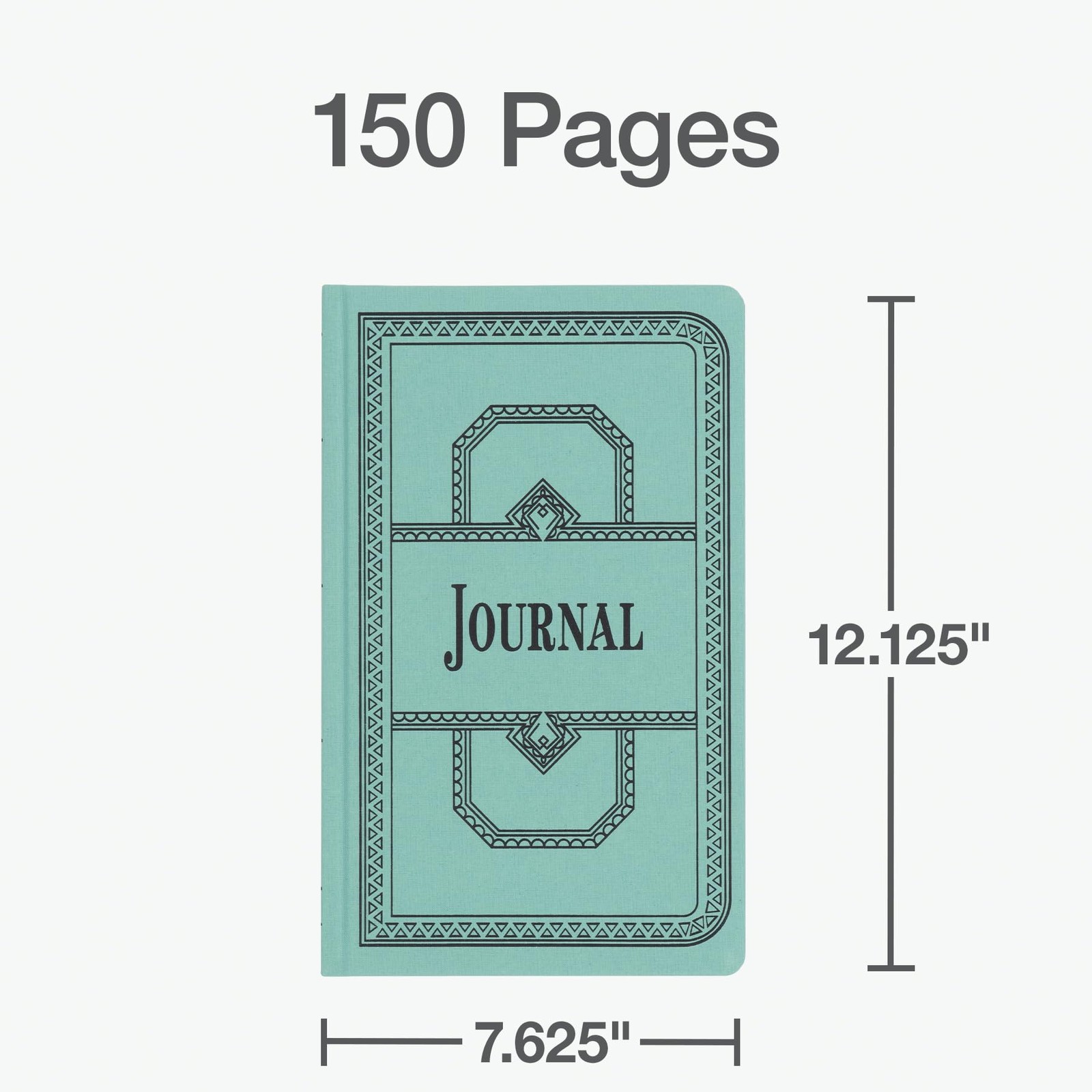 66 Series Account Book, Journal Ruled, Green, 150 Pages, 12-1/8 x 7-5/8 (66-150-