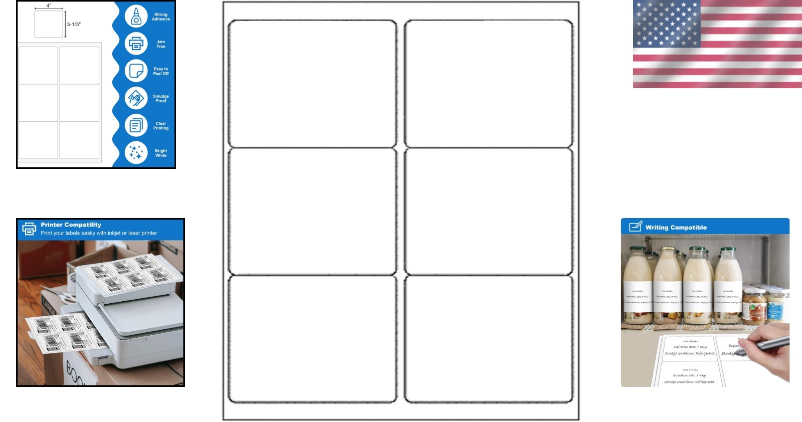 100 Sheets of Self-Adhesive Shipping Labels – 600 Count, 3-1/3″ x 4″