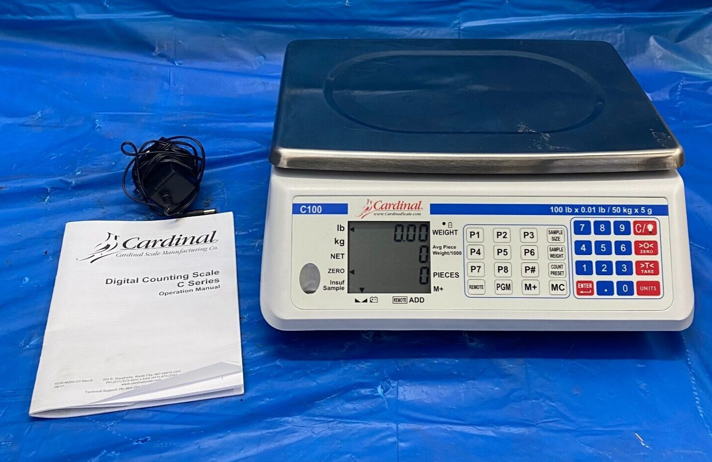 CARDINAL PORTABLE COUNTING SCALE 100LBSX0.1LBS 50KGX.5G CHINA LENGTH 12-1/2″