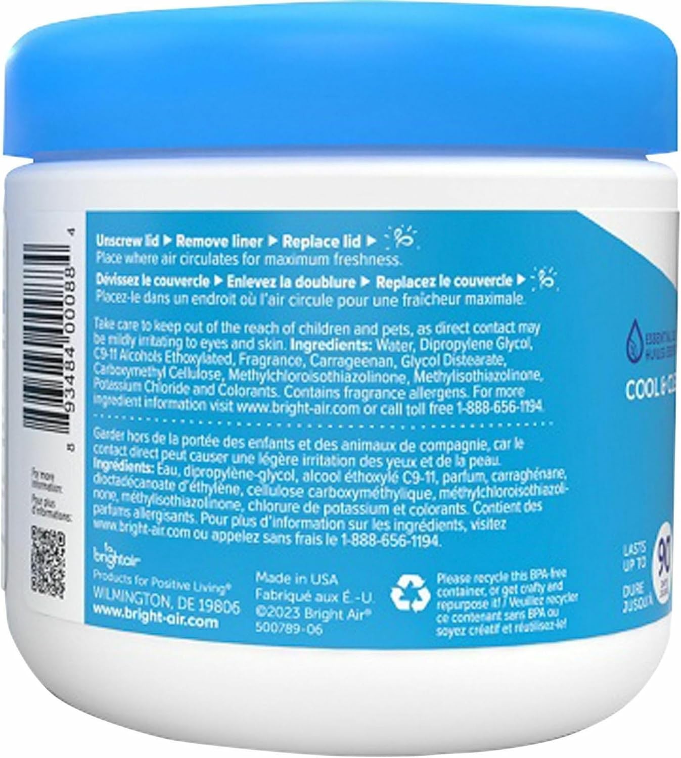 Bright Air 900090 Solid Air Freshener and Odor Eliminator, Cool and Clean Scent,