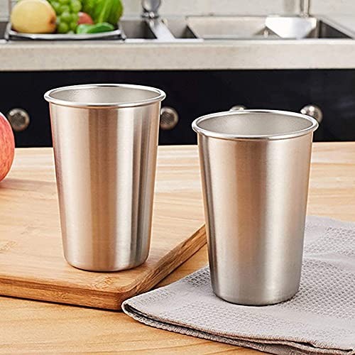 4Pack 6oz Small Stainless Steel Cups, BPA Free Healthy Pint Drinking Cups Met…