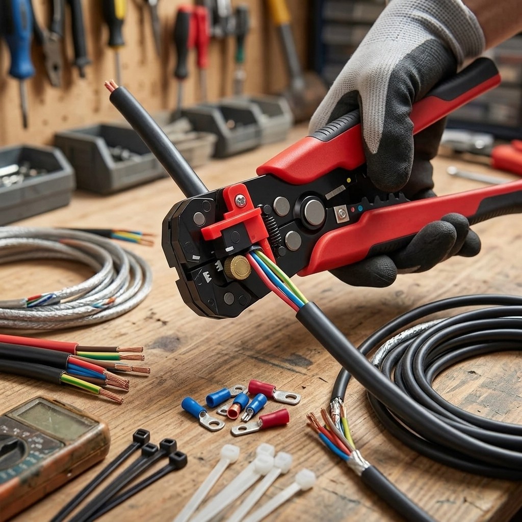High Carbon Steel Automatic Wire Stripper Crimping Cutter Electrical Tool