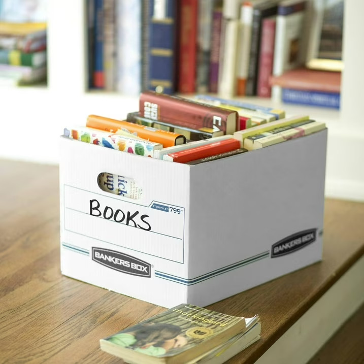 Bankers Box Basic Duty Letter/Legal File Storage Box with Lids, 10 Pack, White