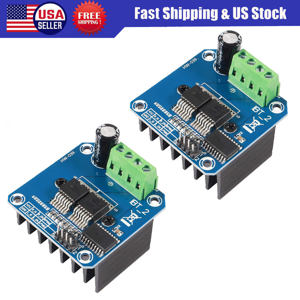 2Pcs BTS7960B 43A Motor Driver Module for Arduino Intelligent Vehicle Robot