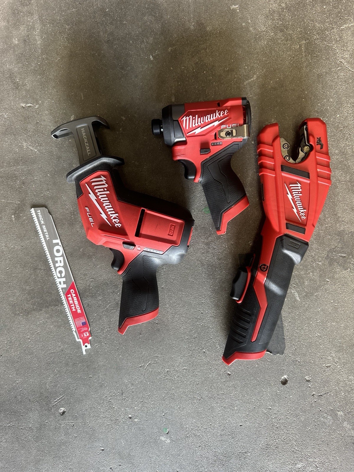 Milwaukee 2471-20 Copper Cutter, 3453-20 1/4” Impact & 2520-20 Hackzall w/ Blade