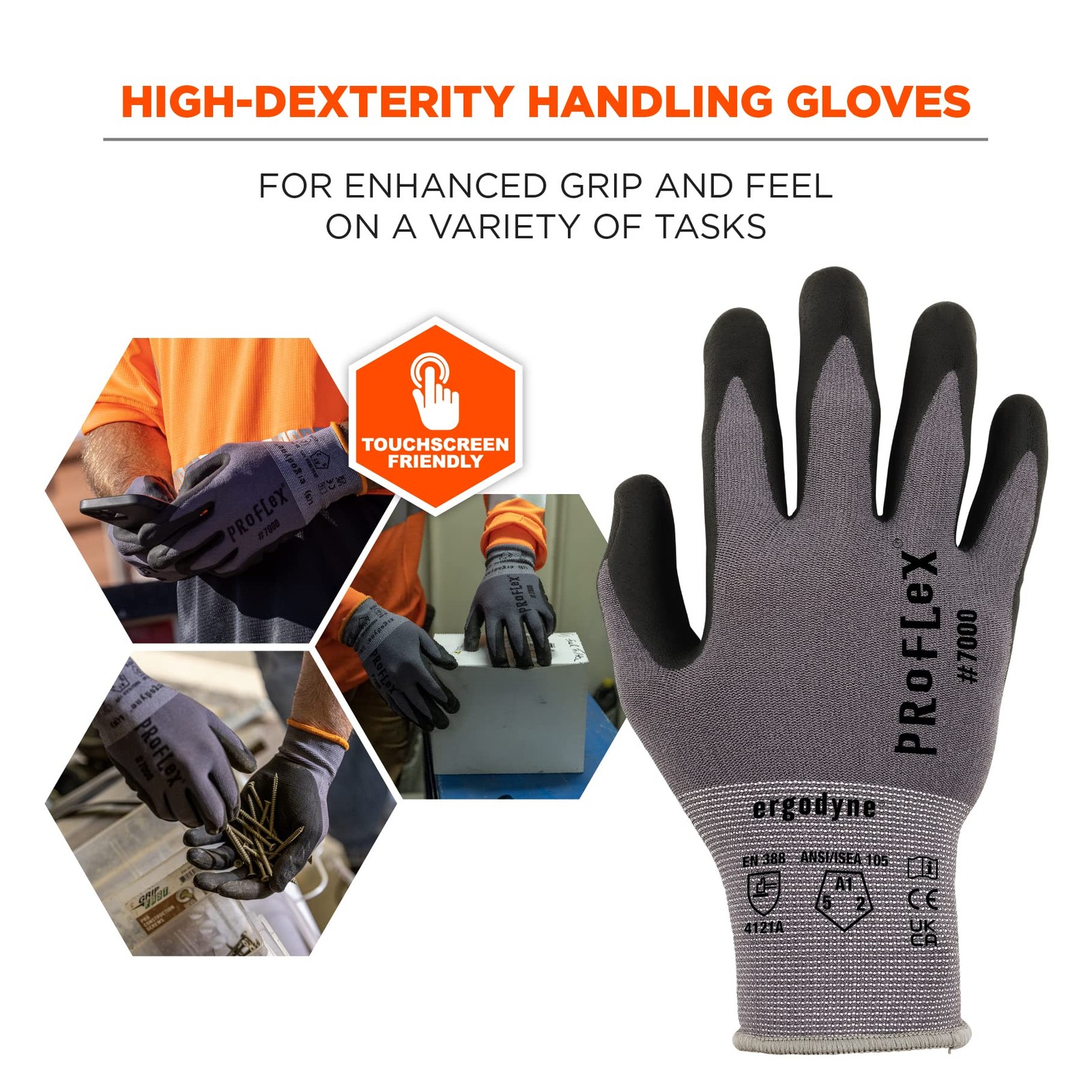 ProFlex 7000 Nitrile Coated Work Gloves, Foam Nitrile Palms for Flexible No S…