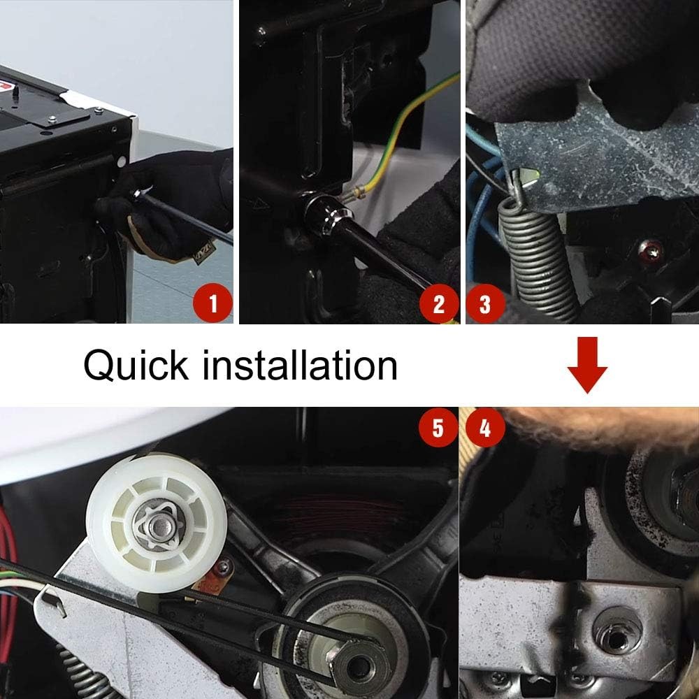 Compatible Idler Pulley & Drum Belt Set for Whirlpool Dryers – 2024 Upgrade