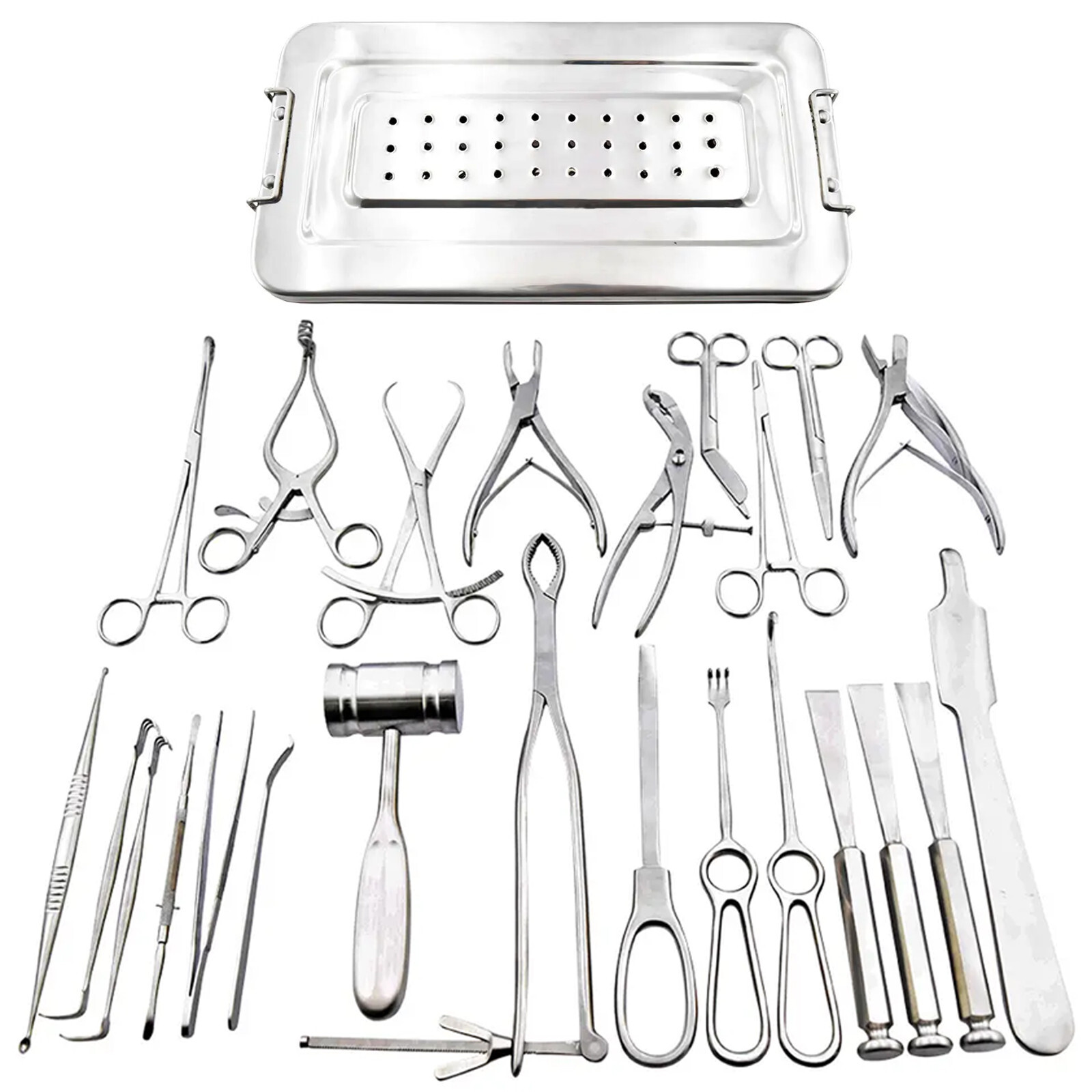 Basic Orthopedic Surgery Set of 25 PCS of Surgical Instruments With Box