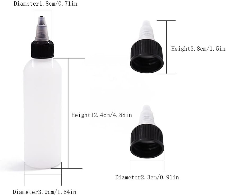 20 Pack 4Oz Boston Squeeze Bottles, Clear Plastic Dispensing Bottles with Twist
