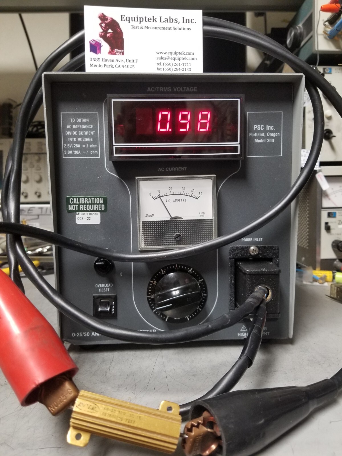 AC Low Impedance Meter High Power 50A 60Hz AC Ohmmeter TEST CABLES INCL. WORKS!