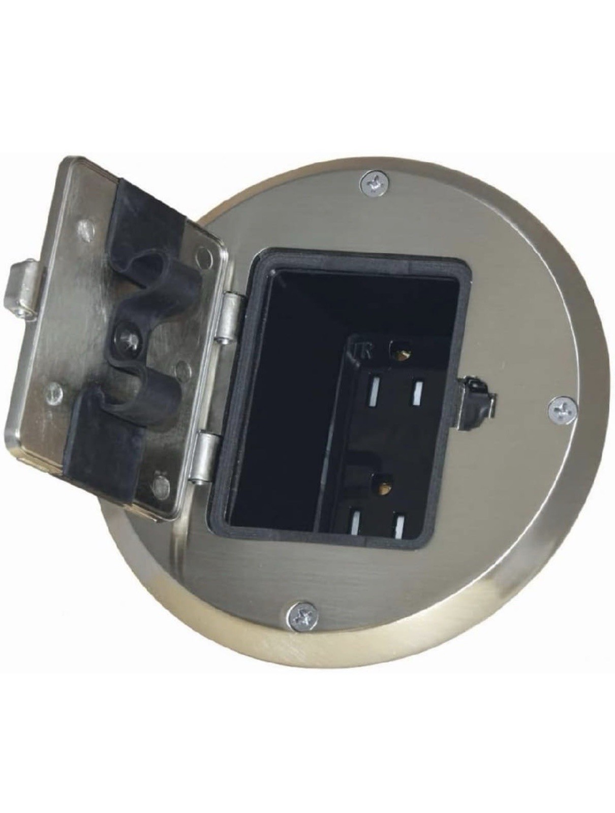 ✨Raco 6239NI Single Gang Floor Box Recessed Duplex 15A TR Device Satin Nickel