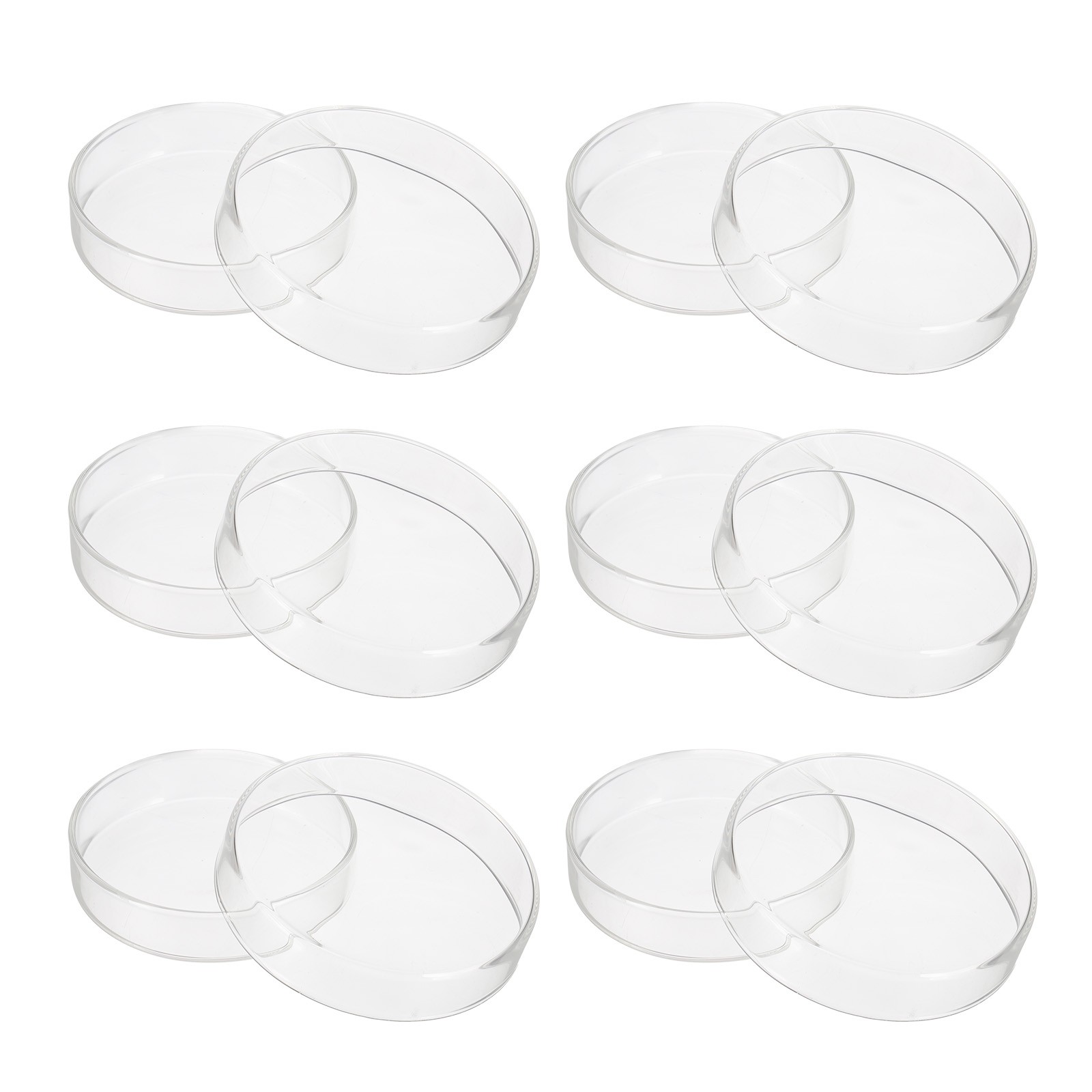 90mm/3.54inch 6Pcs High Borosilicate Glass Petri Dishes for Lab, Clear