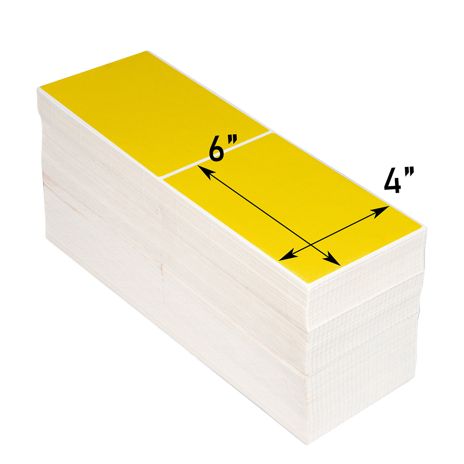 ZEBRA 4″ x 6″ Fanfold YELLOW Direct Thermal (1) stack 2,000 Labels per Stack