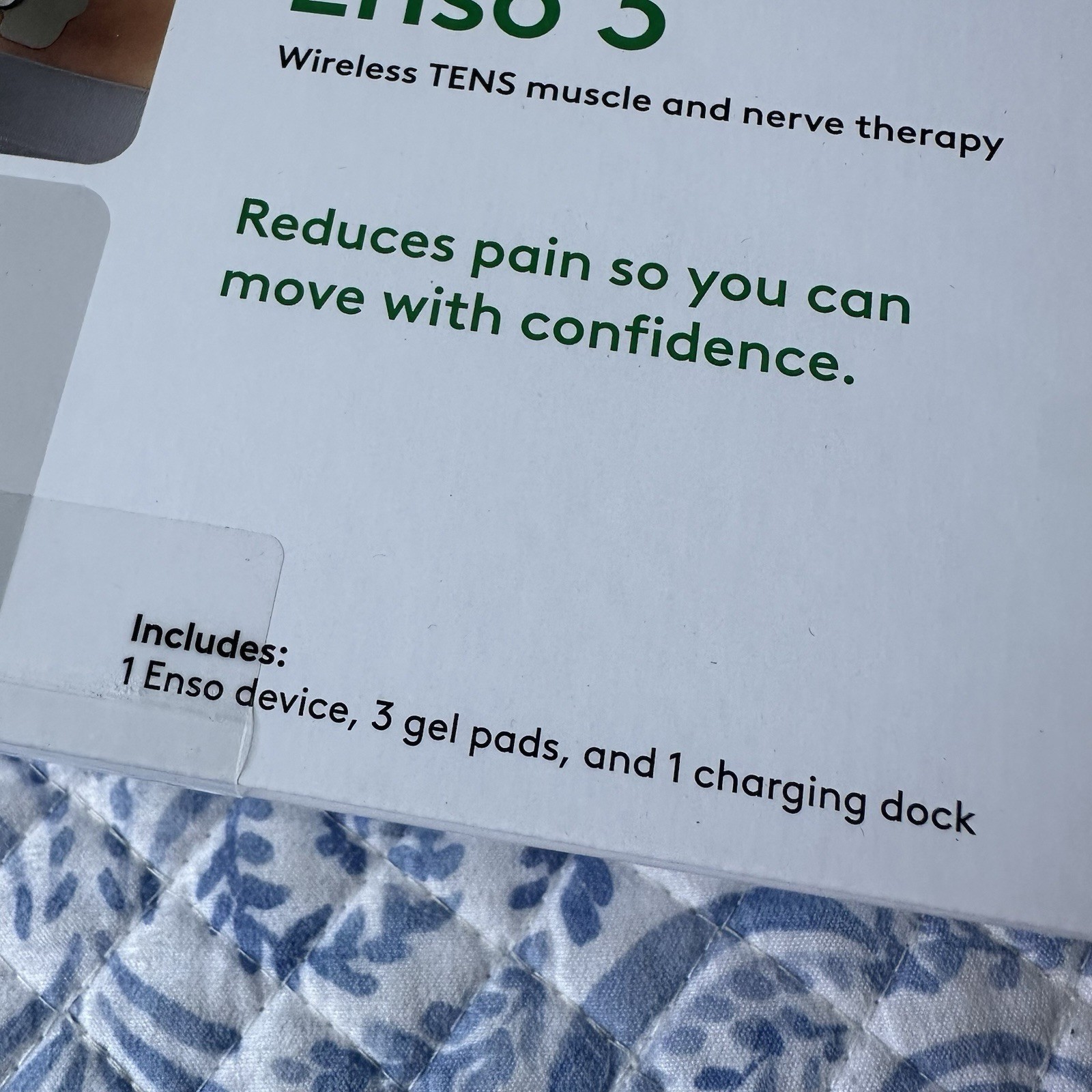 Hinge Health Enso 3 Wearable TENS Unit with 3 Gel Pads, Charging Dock SEALED NEW