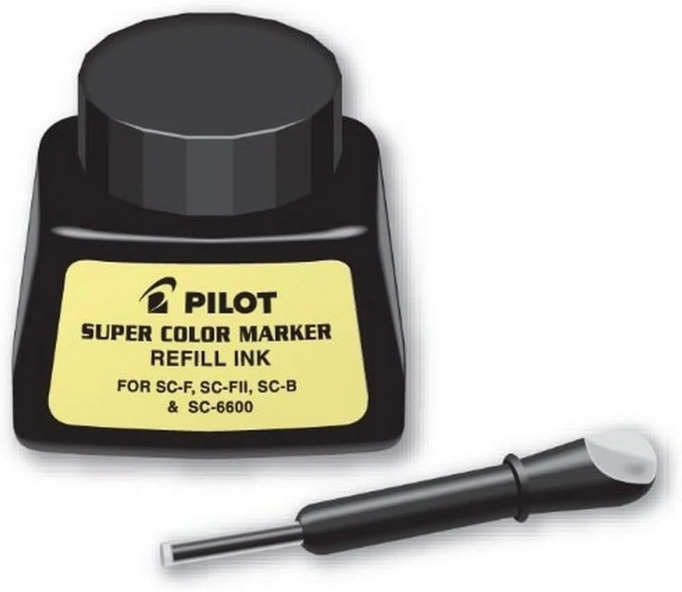 Pilot Super Color Permanent Marker Refill Ink 1 Oz Black Fast Drying Waterproof