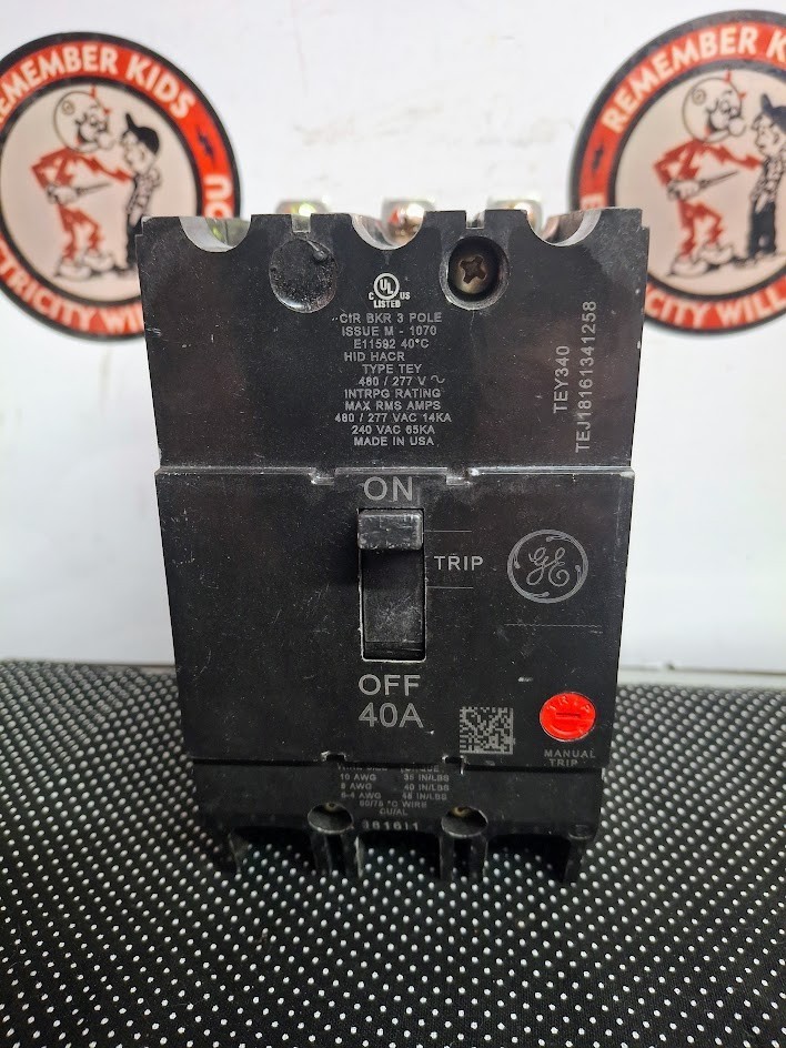 GE TEY TEY340 40AMP 3P Bolt-On Circuit Breaker SHIPS SAME DAY