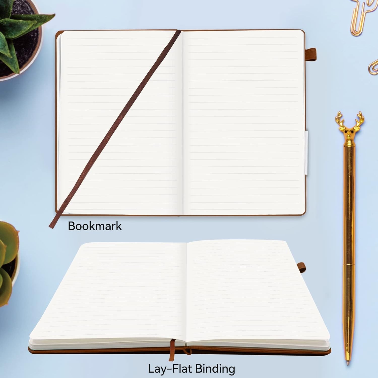 200-Page Leather Notebook – College Ruled A5 Journal for Everyday Use