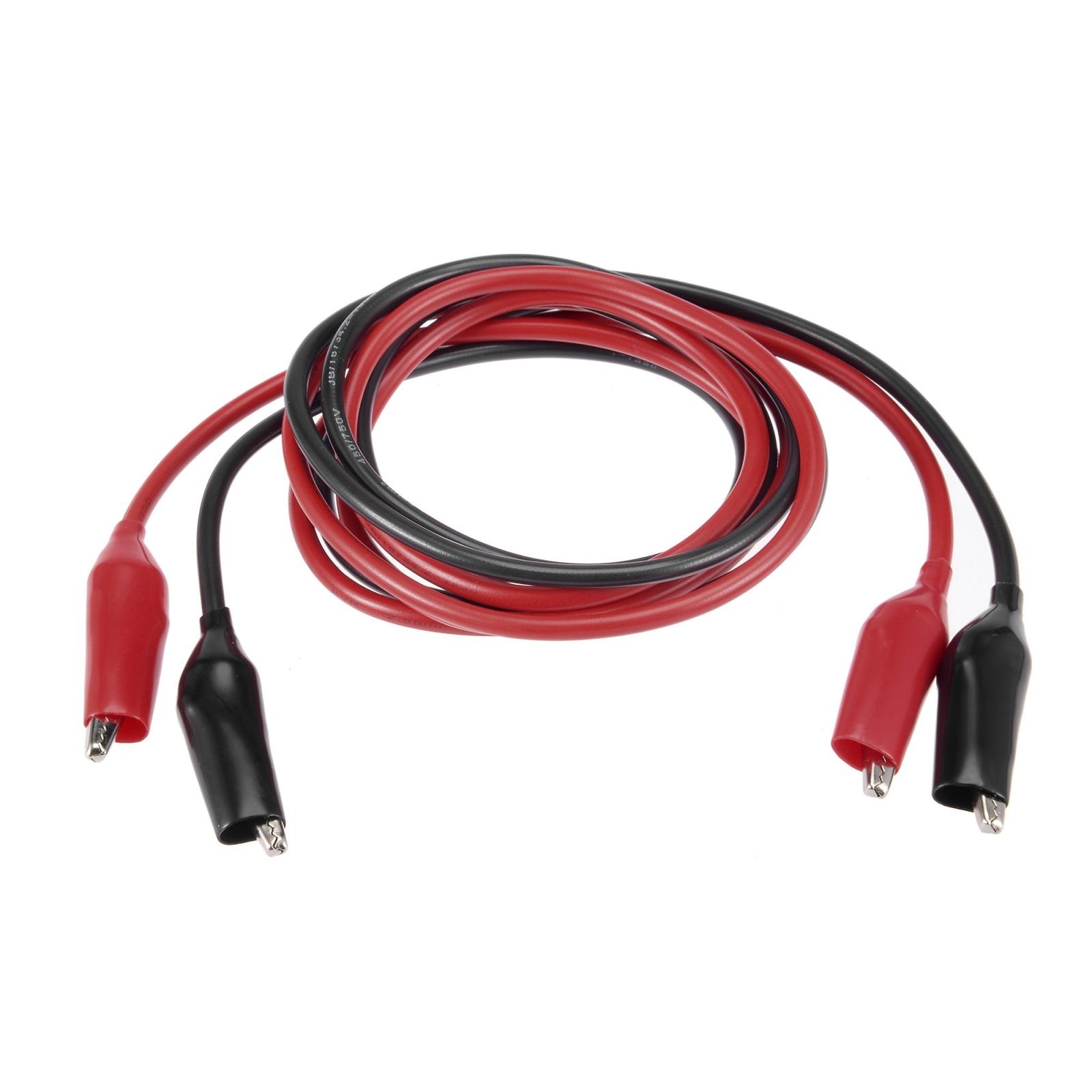 Double Ended Test Lead Alligator Clip Wire Jumper Cable 1.3meter Long 2pcs