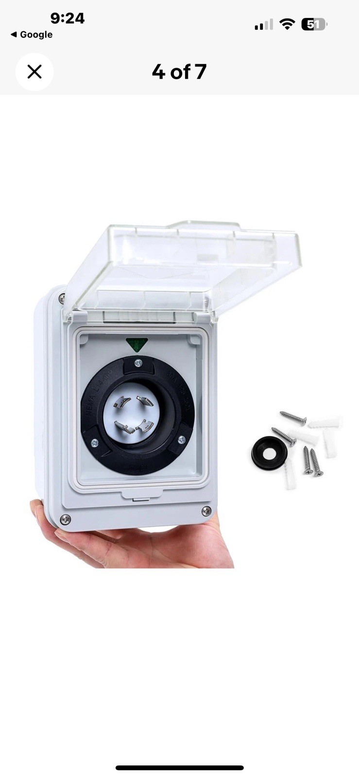 30 Amp Inlet Generator Plug Box 4 Prong Twist Lock Plug Male Box NEMA L14-30P