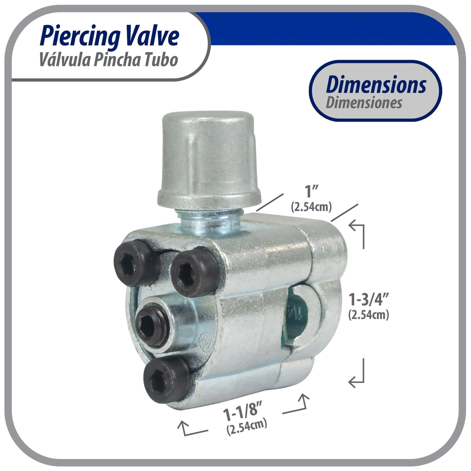 Appli Parts APT-PV210 1/4, 5/16, 3/8 in Bullet Piercing Valve kit with tube size