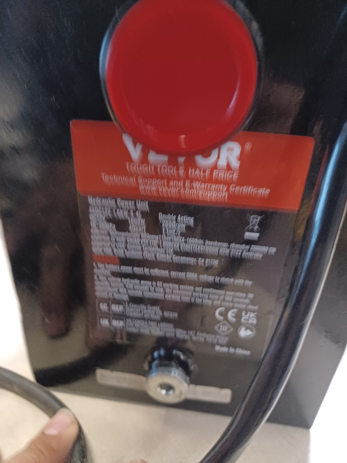 Vevor Hydraulic Power Unit ZXDC12V-1.6KW-S-4L 4quart DC12V