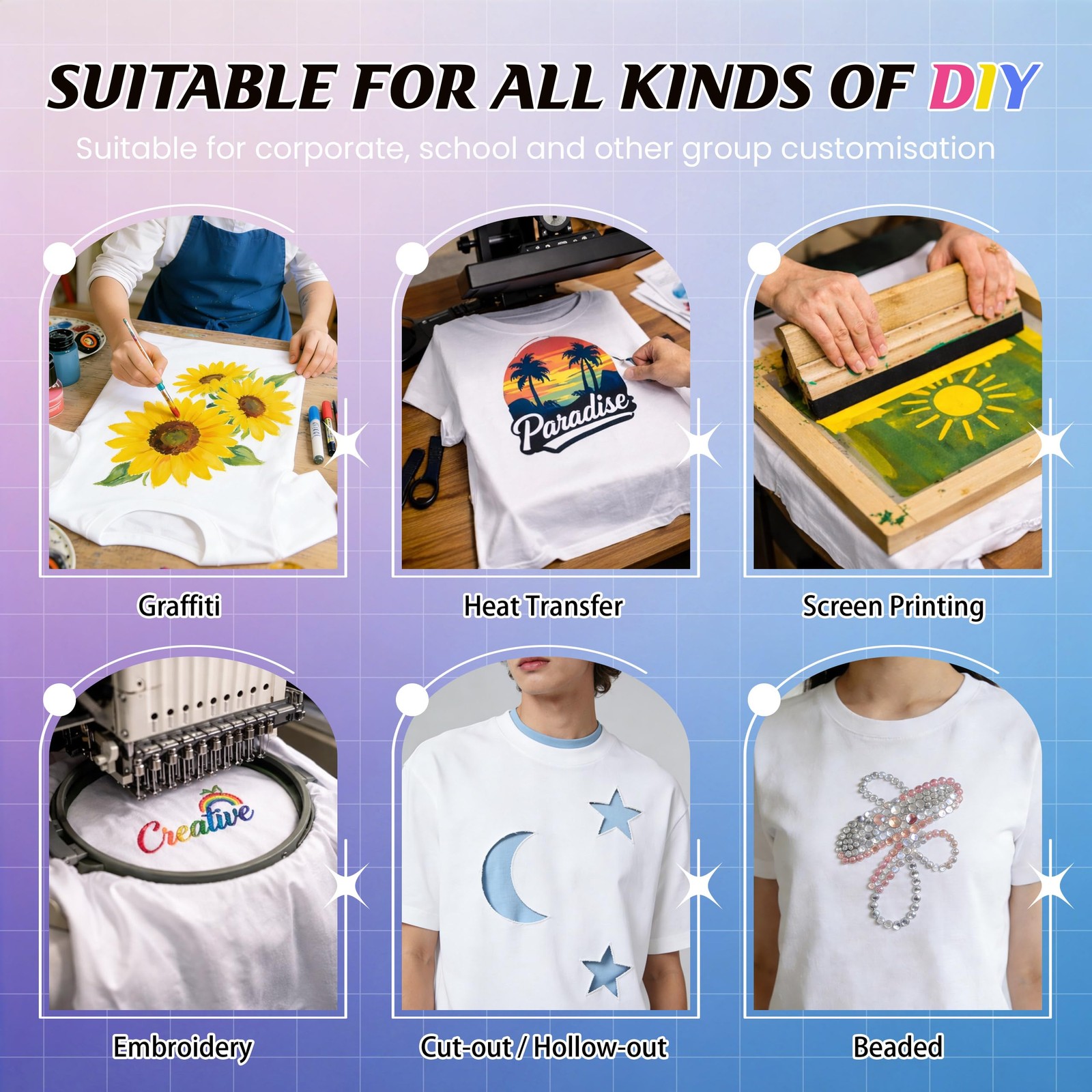 Joyclub 10 Pack Blank T-Shirts for Adults Unisex White Polyester Shirts Subli…
