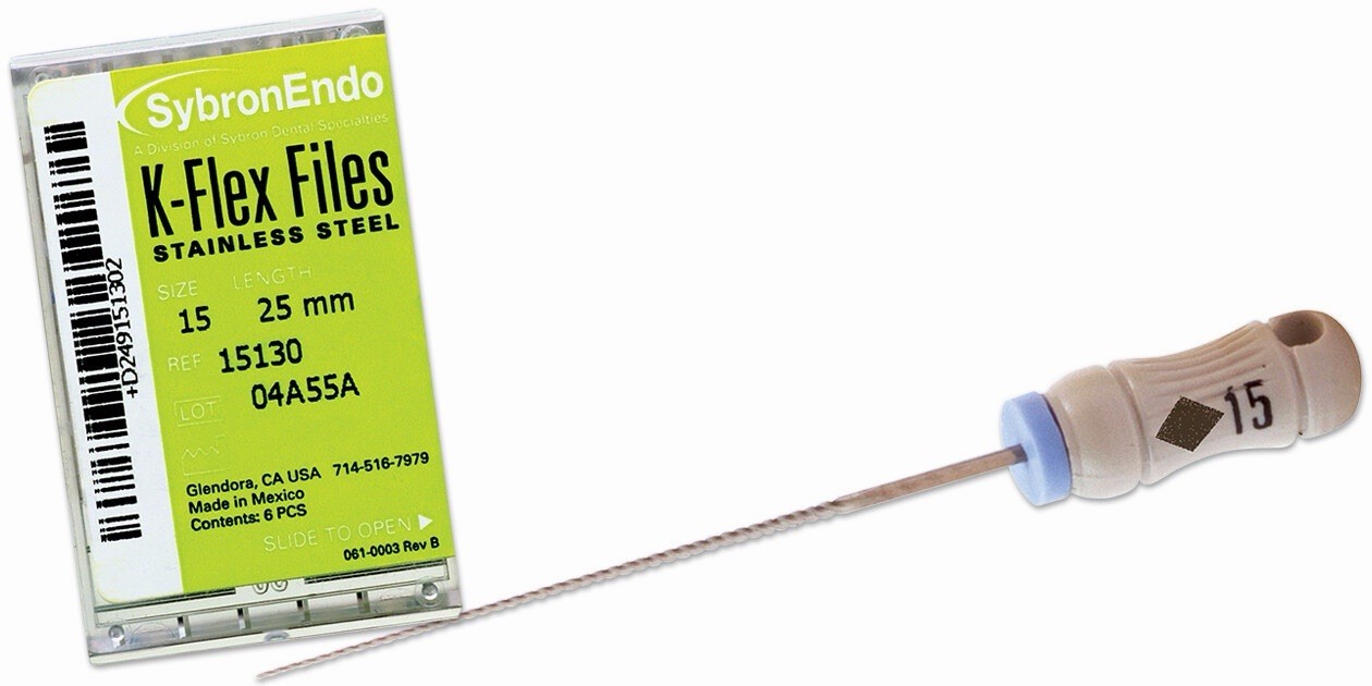 Kerr Endo Dental K-FLEX Stainless Steel files 6pcs. Different Sized Handfiles