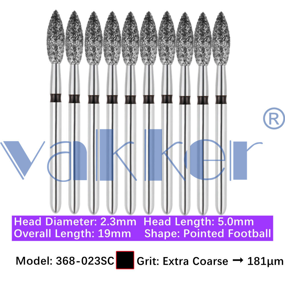 Dental Diamond Burs FG Football Egg Super Fine Medium Coarse Grit 368 369 379
