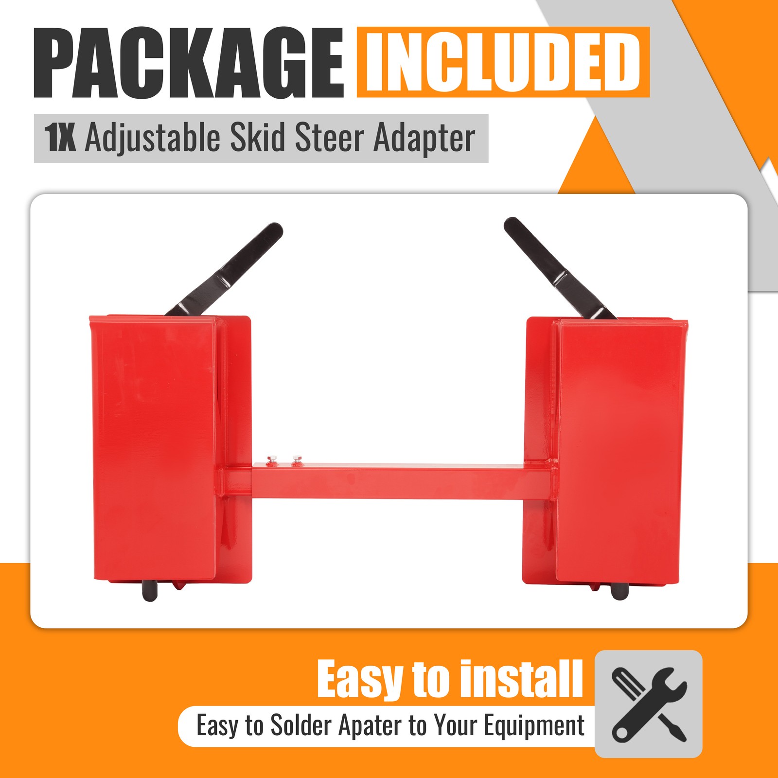 New Skid Steer Quick Attach Conversion Adapter W/ Adjustable Cross Brace 4000LBS
