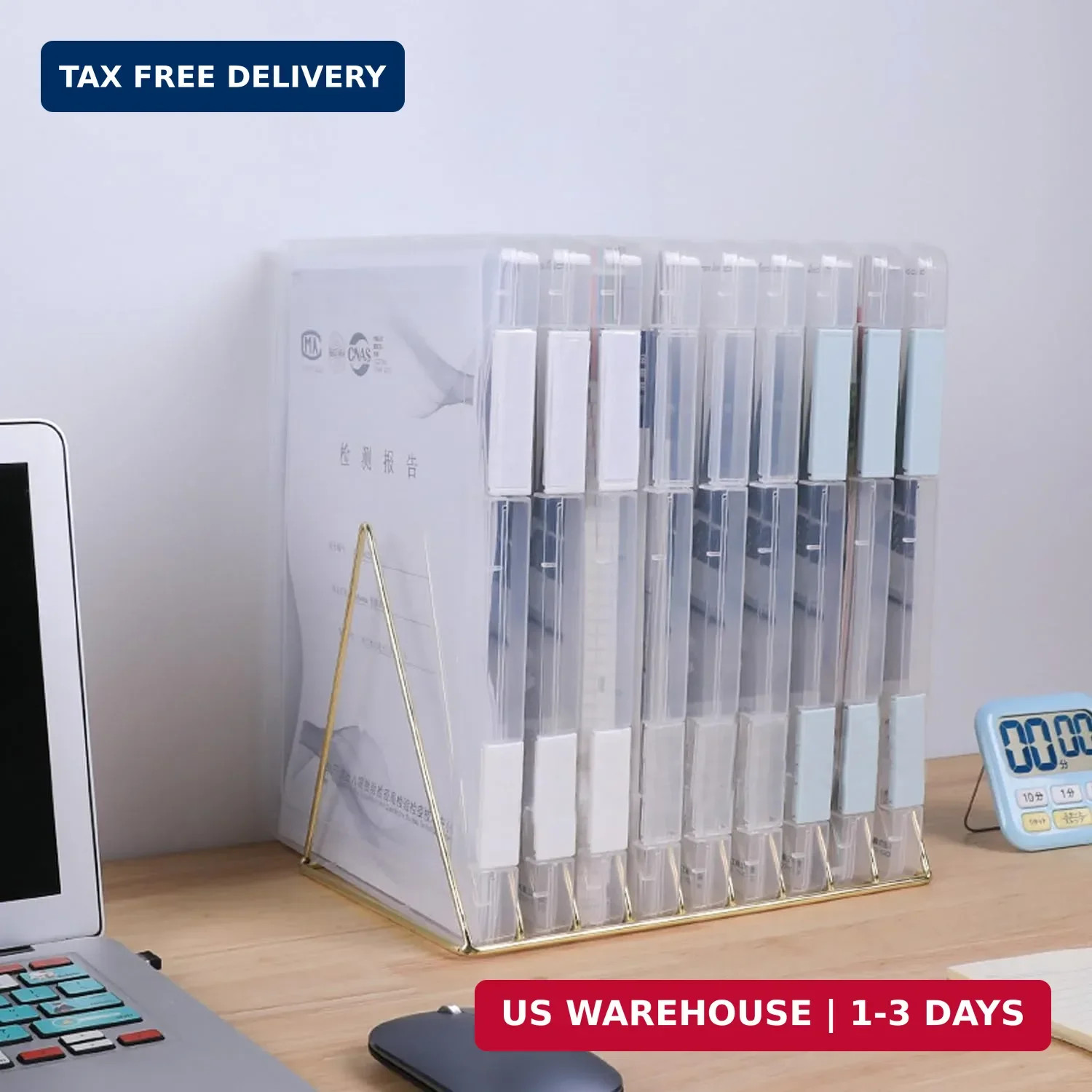 6 Pack A4 File Portable Project Case, Plastic Storage Box for 8.5″ x