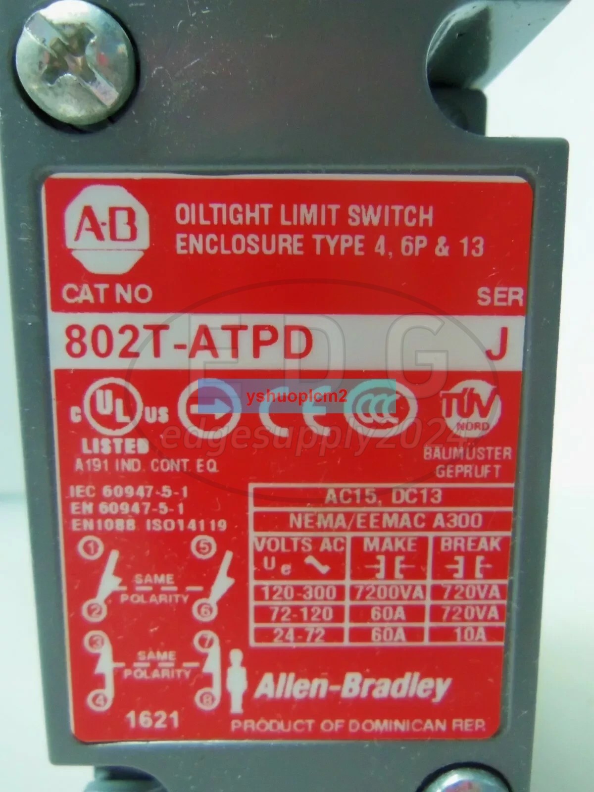 NEW A~B 802T-ATPD Metal Plug-In Oiltight Limit Switch Lever Type