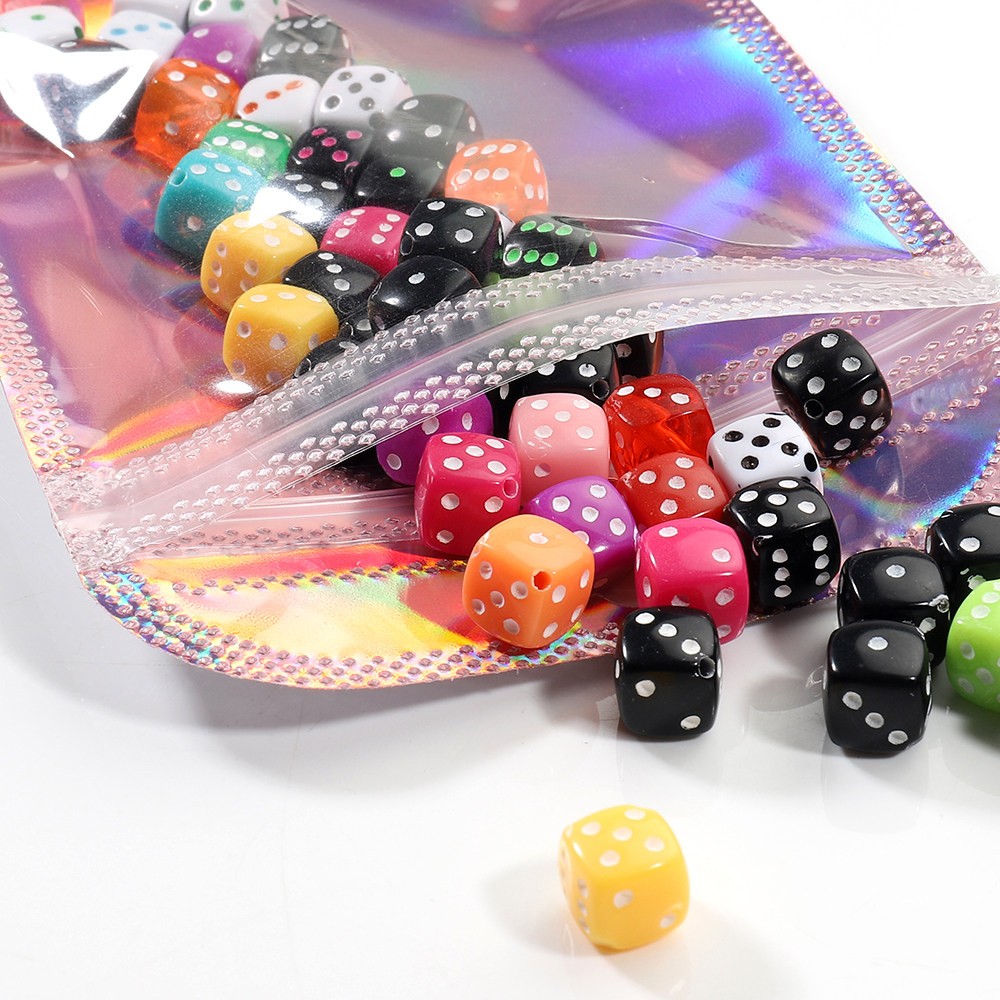 50pcs Laser Printed Bags Transparent Self-Sealing Bag Jewelry Beads Storage bags