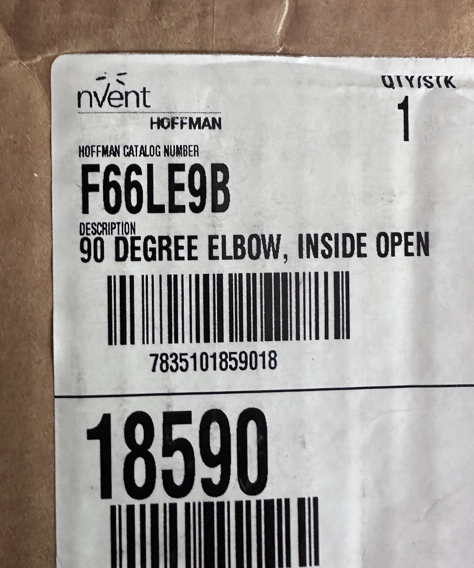 NVENT/HOFFMAN F66LE9B 6X6 ELBOW, WIREWAY