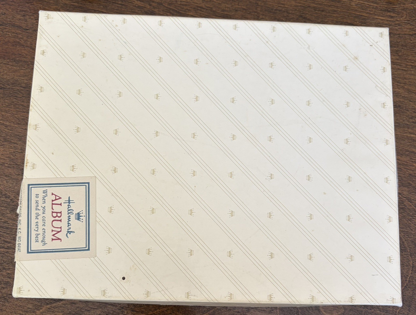 NIB Unused Hallmark Guest Book House Keepsake Album Blue Gray Pineapple Vintage