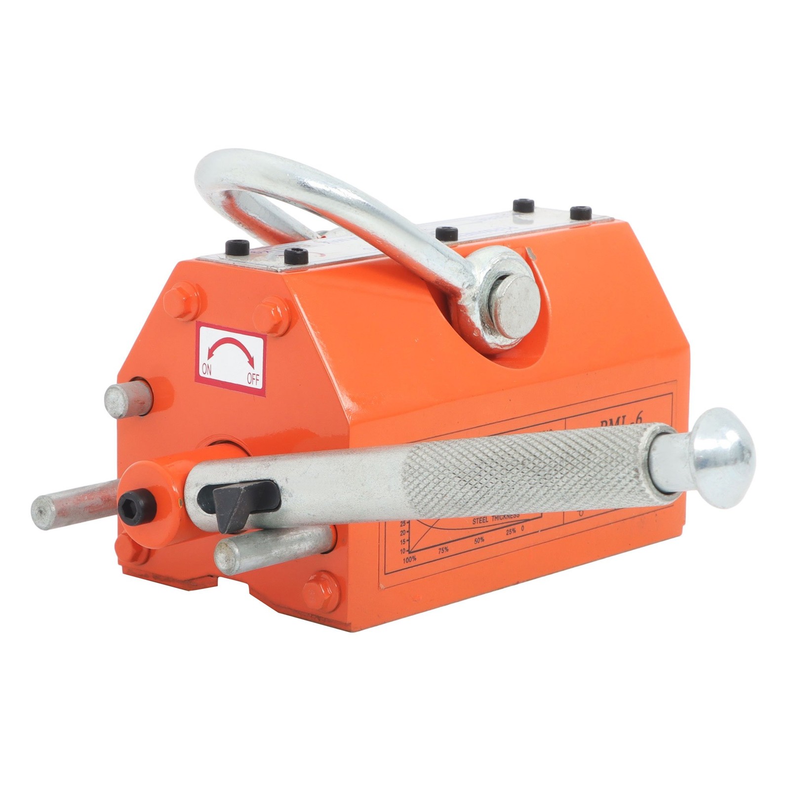 1320LBS 600kg Steel Magnetic Lifter Heavy Duty Crane Hoist, 2 Safety Factor