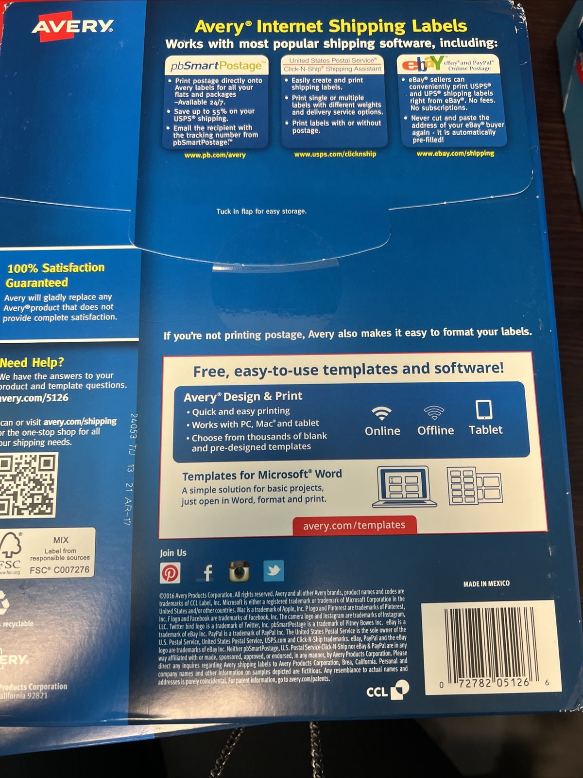Avery 5126 Internet Shipping Labels – 5-1/2″ x 8-1/2″, 200 Labels