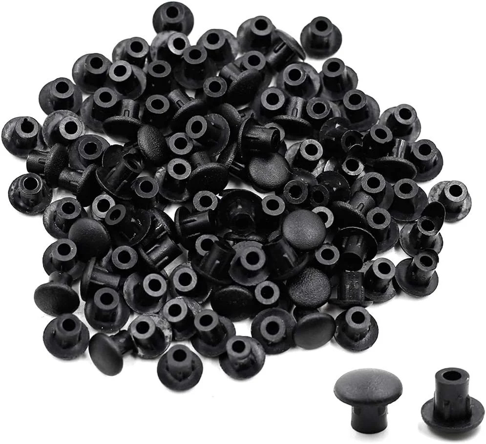 100Pcs Black 5mm/0.2 inch Shelf Peg Hole Plugs for Kitchen Cabinet Furn