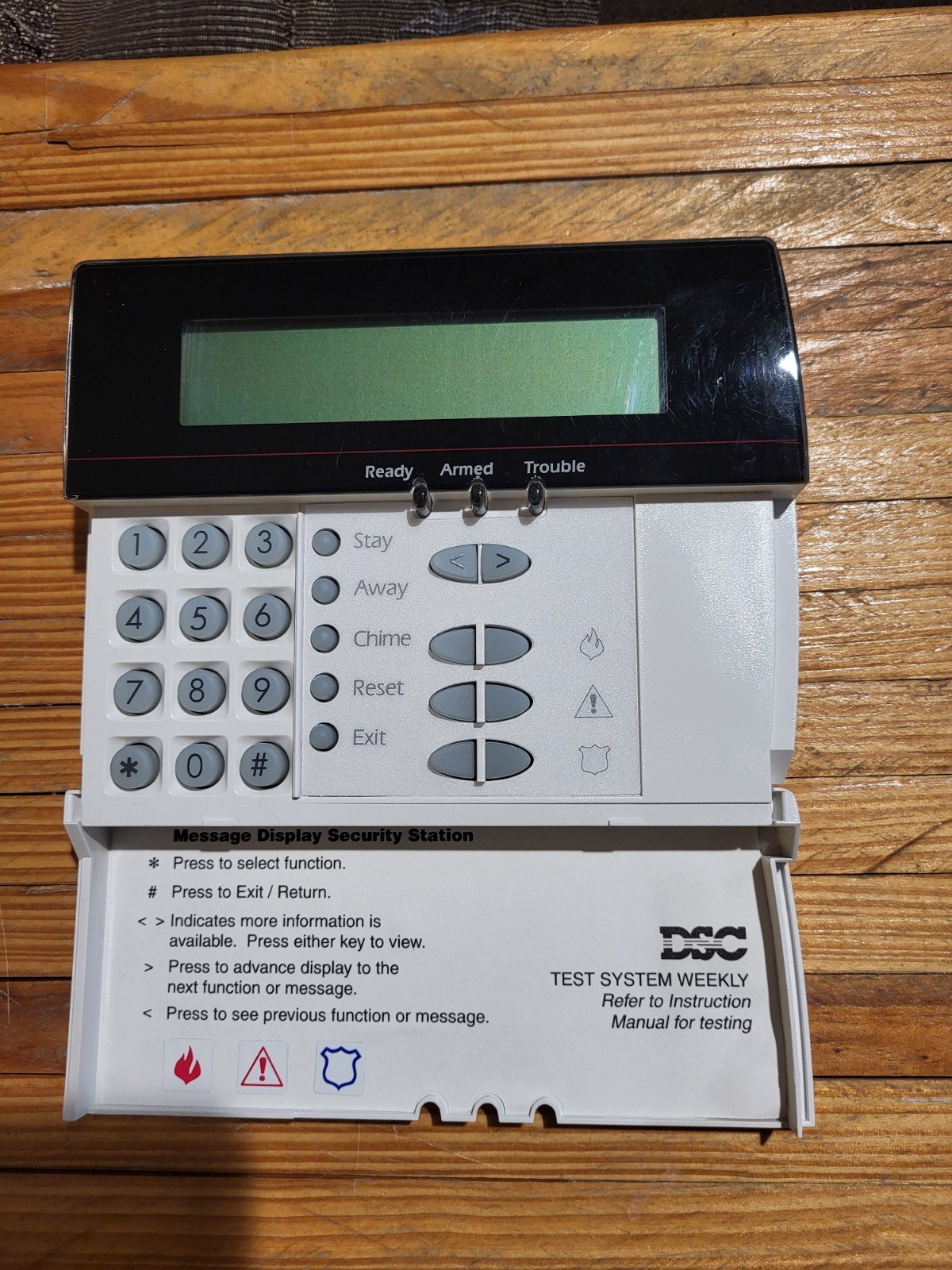 DSC Powerseries LCD5500z Alarm Keypad Old Style, Will Work On 1832 Panels Also.