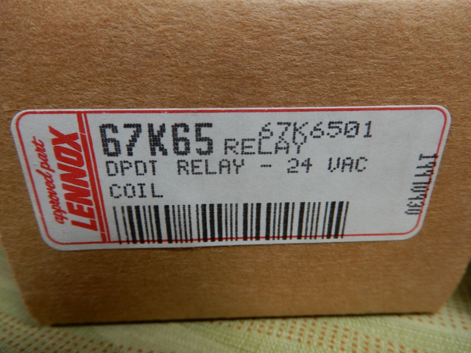 Lennox 67K65 OEM Relay 24 VAC Coil DPDT