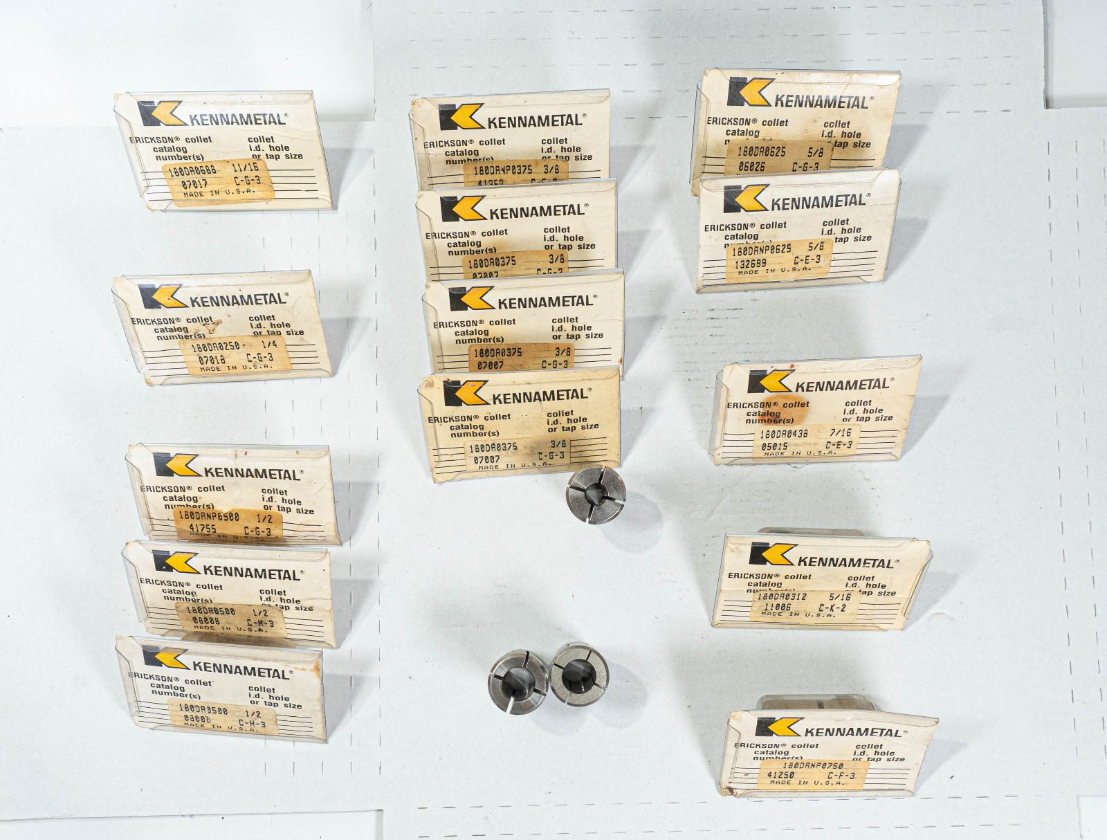 Lot of 17 Kennametal Erickson Collets 180DA0500-180DA0312-180DA0375